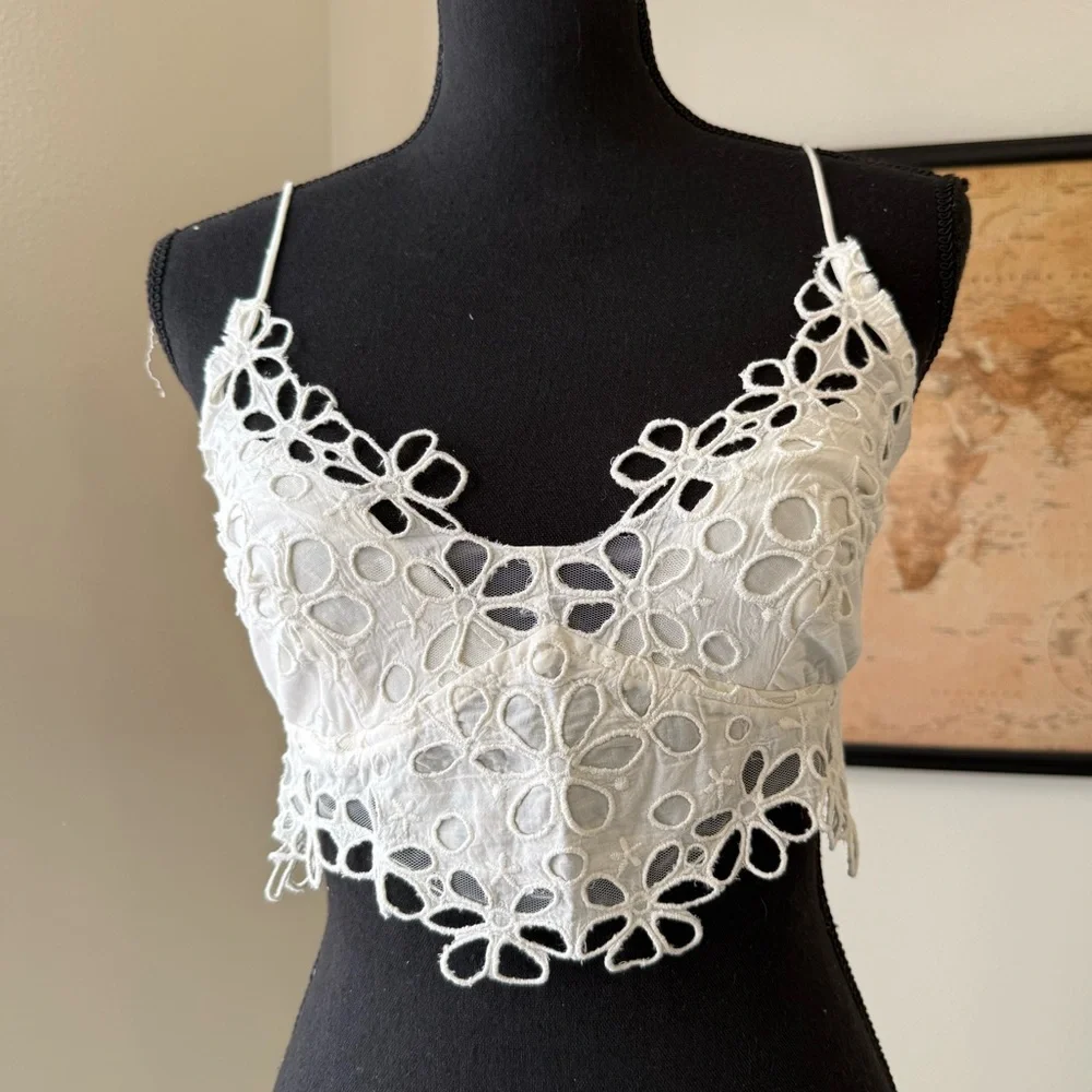 Free People One Asteria Bralette Optic White - Picture 1 of 5